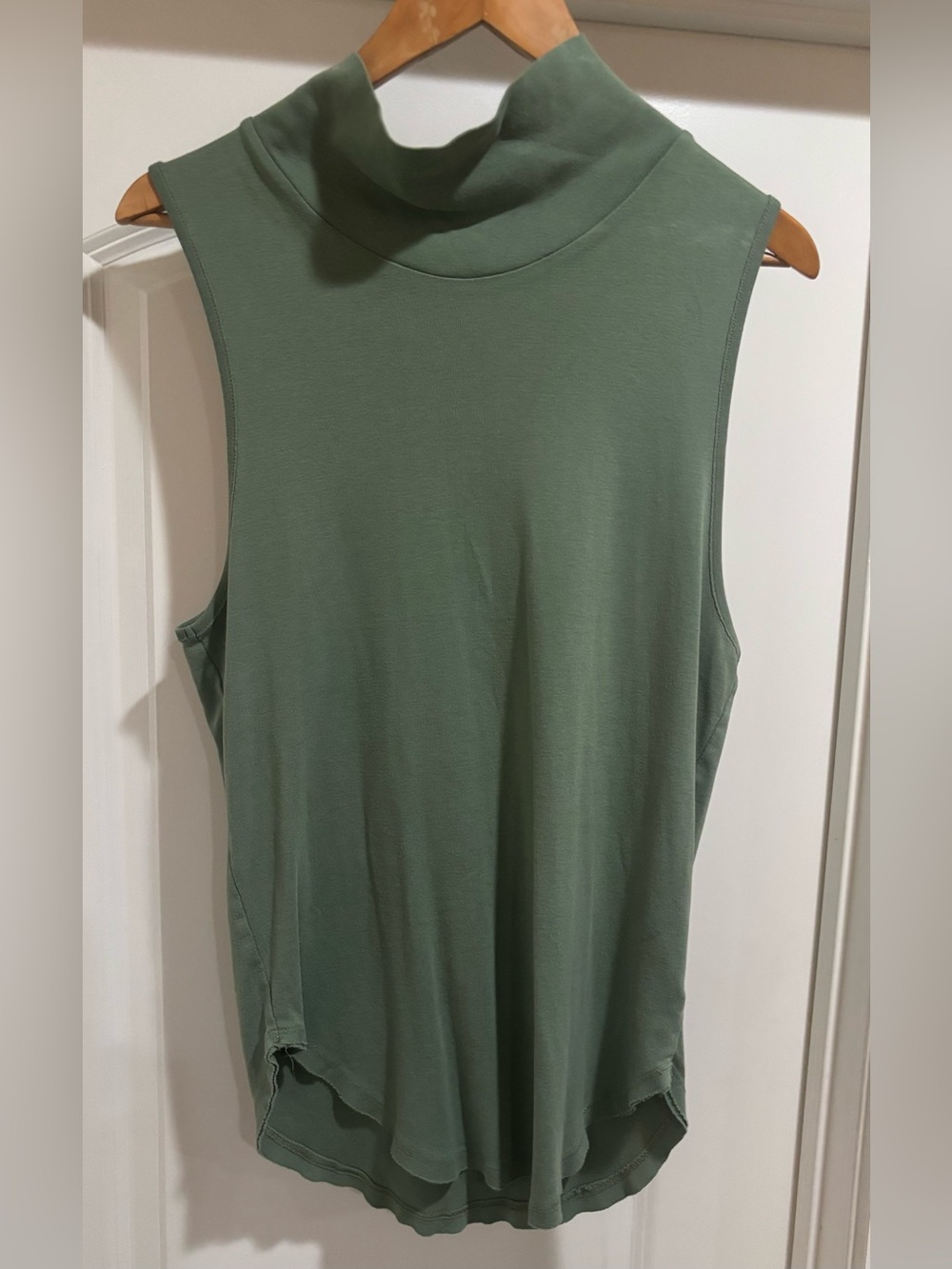 Free People Sleeveless Mock Neck Tank in Sage Green